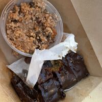 Meatloaf and rice and beans  at La Lus Cafe in Willingboro