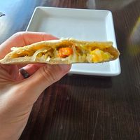 Jamaican vegan patties. Very tasty! make sure to order the vegan patties.  at Jamaican Breeze Sports Bar & Grill in Indianapolis