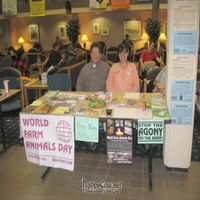 Our table at World Farm Animals Day at MSUM at Fargo-Moorhead Vegans and Friends in Moorhead