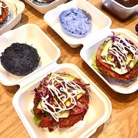 Butterfly and black bamboo hamburger at Tay Ho Vegan in Ho Chi Minh City