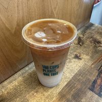 vegan oat-chata with coffee   at Barrio Donas in San Diego