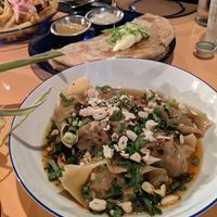 won-tons with beyond meat at Peaches Gastro Girls in Warsaw