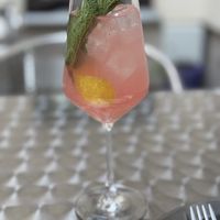 Peony & elderflower cocktail   at Peaches Gastro Girls in Warsaw