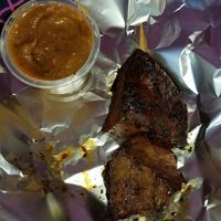 Seitan Mishkaki. Chewy and nicely cooked. at Ulu Dos Tres Taco in Zanzibar