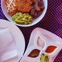 Burrito Bowl and Salsas at Ulu Dos Tres Taco in Zanzibar