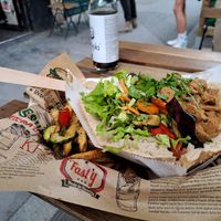 Just look at all those overflowing, tasty veggies! at Impact Berliner Kebap in Paris