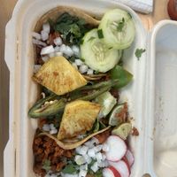 Vegan Adobada tacos  at El Veganito in La Mesa