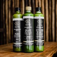 Green juices at Elixir Juice & Bowl Bar in Tulum