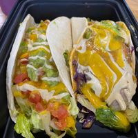 Street taco (l) and save-a-crab taco (r). at Ward of Health in Harrisburg