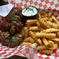 Vegan wings and fries  at The Blok in Oklahoma City