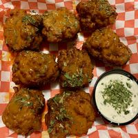 Vegan buffalo wings with vegan ranch   at The Blok in Oklahoma City