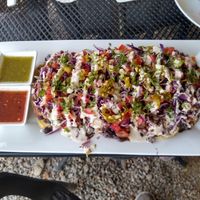 Amazing nachos!! at Cafe Corazon in Troncones