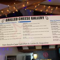 Menu January 2022  at The Grilled Cheese Gallery in St Augustine
