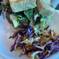 Black bean burger with coleslaw   at The Hungry Caterpillar in Jacksonville