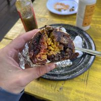 Veggie burrito (unfortunately totally burnt)  at La Chingada in Montevideo