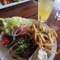mushroom tofu burger  at Moonshine 152 in Boston
