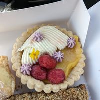 mango raspberry tart at Three Girls Vegan Creamery - Downtown in Guilford