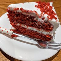 Vegan red velvet cake at The Vegan Habit in Hythe