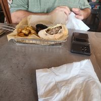 Impossible Burger, portobello mushrooms, caramelized onions and vegan mozzarella. at Naples Flatbread Kitchen & Bar in Estero