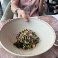 VEGAN BLOOD AND VELVET
Charred leeks, hazelnut, blackberry & molasses, prune, caramelised eschalot, beetroot & whiskey leather  at Faro in Berriedale