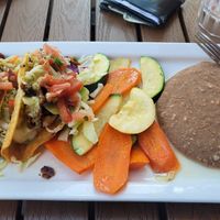 Potato tacos with soyrizo and refried beans. at Maracas Mexican Cantina & Grill in Palm Springs