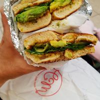 One of my takeaway sandwiches at Cafe Moca in Brooklyn