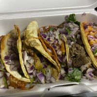 All kinds of vegan tacos  at Mamicon's Vegan Mexican Restaurant in Northridge