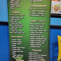Vegan menu at Mamicon's Vegan Mexican Restaurant in Northridge