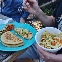 Pupusas at Mamicon's Vegan Mexican Restaurant in Northridge