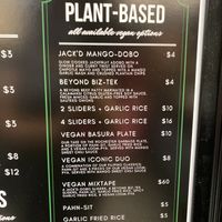 Plant based menu at Slide Thru #FAM in Norfolk