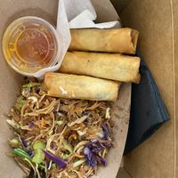 Iconic duo - vegan pancit and lumpia at Slide Thru #FAM in Norfolk