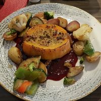 Filled Butternut Roast with Cranberry-Anise Sauce at Gasthaus Herkenrath Hof in Leverkusen