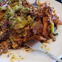 The presentation was beautiful before I dug into the nacho fries! at Vegan Vato in Albuquerque