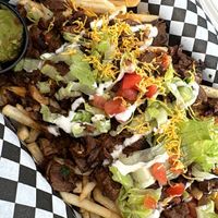 Seitan mushroom asada fries  at Vegan Vato in Albuquerque