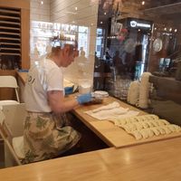 You can see the pierogi being made. at Soodi Pierogarnia in Bialystok