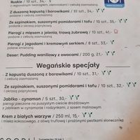 Menu section at Soodi Pierogarnia in Bialystok
