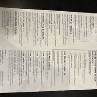Vegan menu as of June 2023  at The City Market Cafe in Wauwatosa