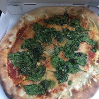 Pizza Popeye Vegan (Mozzarella, spinach, Parmesan) at L'angolino  in Stuttgart