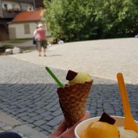Delicious icecream at Goldhelm in Erfurt