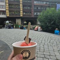 tolle Aussicht auf die Krämerbrücke at Goldhelm in Erfurt