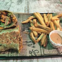 Chicken wrap at Bioloco in Madrid