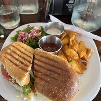 Chickpea tuna panini   at Evy's World in Monteverde