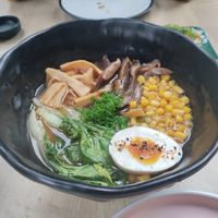 Yummy ramen but could have used some tofu at Rock and Rolls Vegan Sushi in Panama City