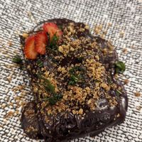 Black bean Brownie dessert at Rock and Rolls Vegan Sushi in Panama City