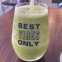 Well, balanced green juice  at Rock and Rolls Vegan Sushi in Panama City