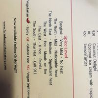 Spice Levels  at Farmhouse Thai Eatery in Lakewood