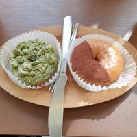 matcha and tiramisu....  both so good at O.verte Donuts 오베흐트 도넛 in Seoul