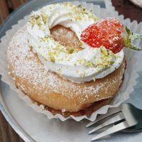 Strawberry shortcake donut at O.verte Donuts 오베흐트 도넛 in Seoul