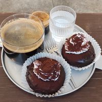 Fantastic birthday breakfast! We get hazelnut donuts, but they have a variety of them. I liked that they make the dough and glaze the donuts just in front of you. at O.verte Donuts 오베흐트 도넛 in Seoul