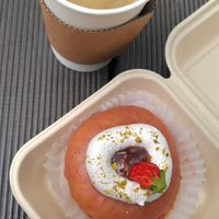 Donut and Coffee - discounted during happy hour at O.verte Donuts 오베흐트 도넛 in Seoul